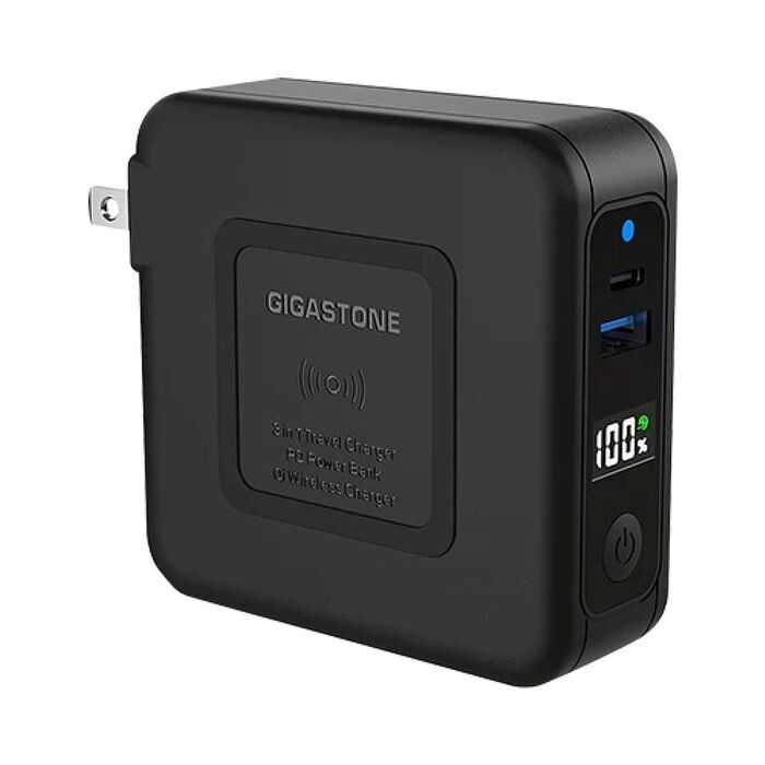 GS 4合1 10000mAh Qi無線行電旅充充電器-黑色