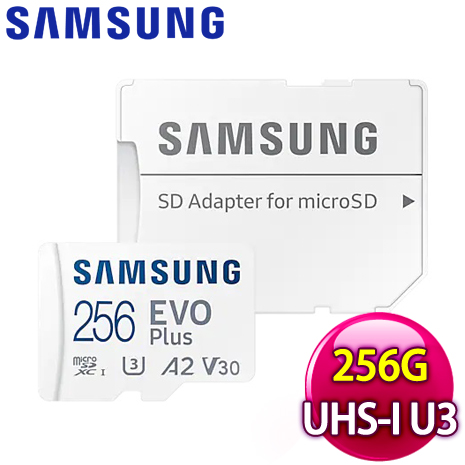 Samsung 三星 EVO Plus microSDXC UHS-I U3 A2 V30 256GB記憶卡(MB-MC256KA)