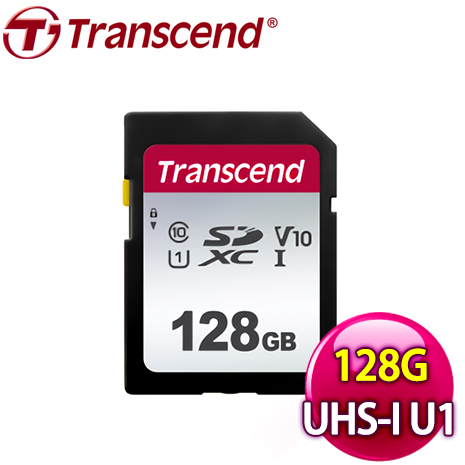 Transcend 創見 300S 128G SDXC Class 10 UHS-I U1 V10 記憶卡(TS128GSDC300S)