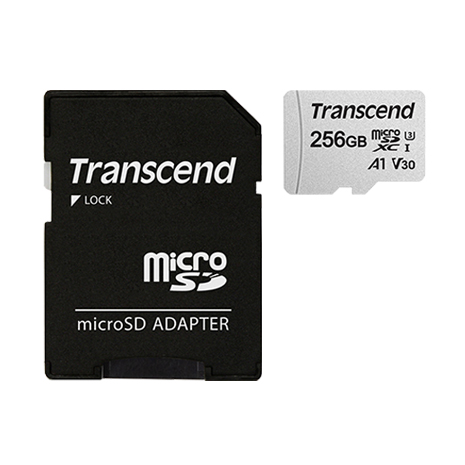 Transcend 創見 300S 256G MicroSDXC A1 UHS-I U3 V30 記憶卡 - 附轉卡(TS256GUSD300S-A)