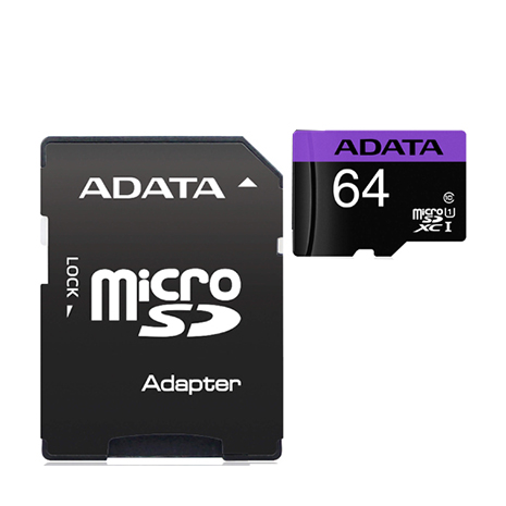 【限時免運】ADATA 威剛 64GB Premier MicroSDXC(C10) UHS-I U1 記憶卡 - 附轉卡
