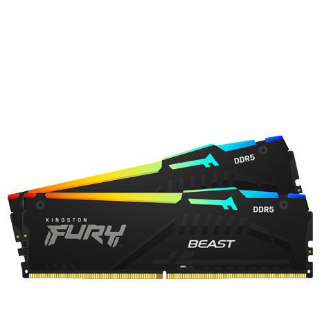 Kingston 金士頓 FURY Beast RGB 獸獵者 DDR5-5600 16G*2 桌上型超頻記憶體(支援XMP3.0、EXPO)《黑》