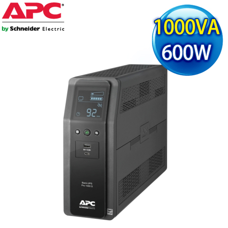【e即棒】APC Back-UPS Pro 1000VA 在線互動式不斷電系統 (BR1000MS-TW) (門號綁約優惠)