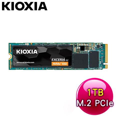 KIOXIA 鎧俠 EXCERIA G2 1TB M.2 2280 PCIe NVMe Gen3x4 SSD (LRC20Z001TG8)