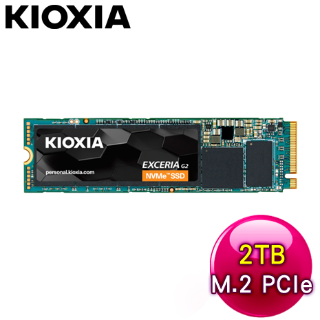 KIOXIA 鎧俠 EXCERIA G2 2TB M.2 2280 PCIe NVMe Gen3x4 SSD (LRC20Z002TG8)