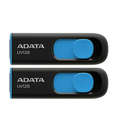 ADATA 威剛 UV128 64GB USB3.2 上推式隨身碟《藍》【兩入組】