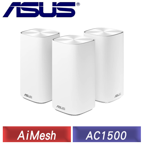 ASUS 華碩 ZenWiFi AC Mini CD6 AC1500 Mesh網狀網路系統 路由器分享器(三入組)《白》