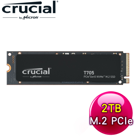 Micron 美光 Crucial T705 2TB PCIe 5.0 NVMe SSD(讀:14500M/寫:12700M)