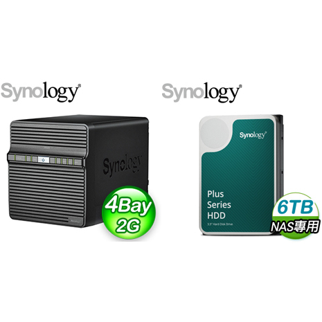Synology DiskStation DS423 4Bay NAS+Synology HAT3300 PLUS 6TB NAS硬碟(X2)