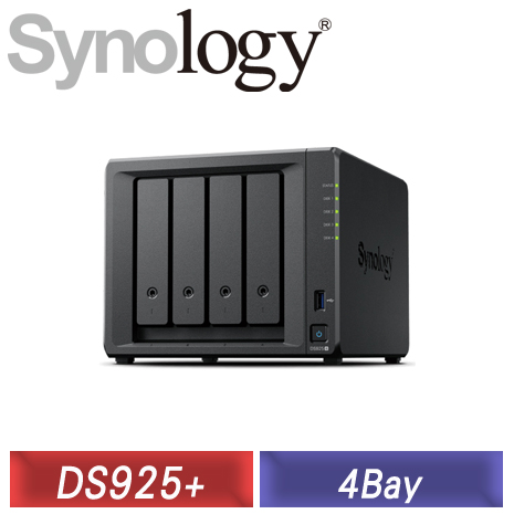Synology 群暉 DS925+ 4Bay NAS網路儲存伺服器