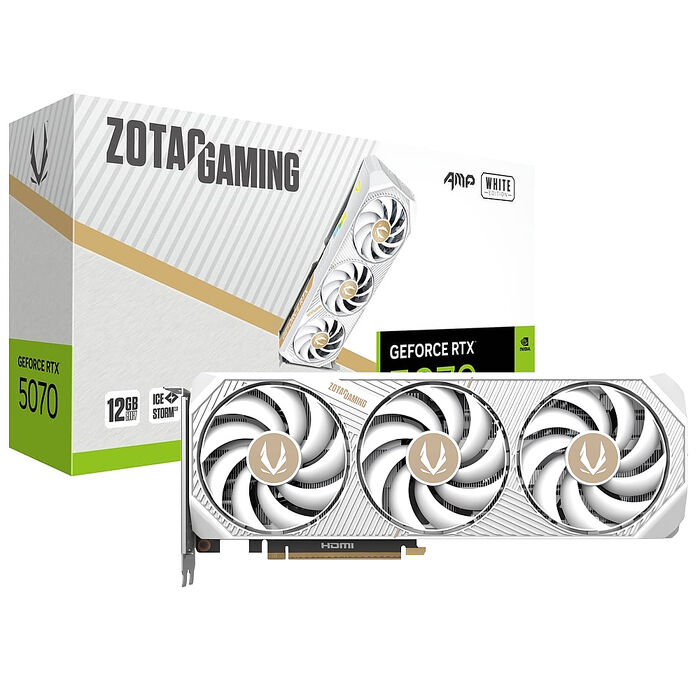 ZOTAC 索泰 RTX 5070 AMP White Edition 12G 顯示卡