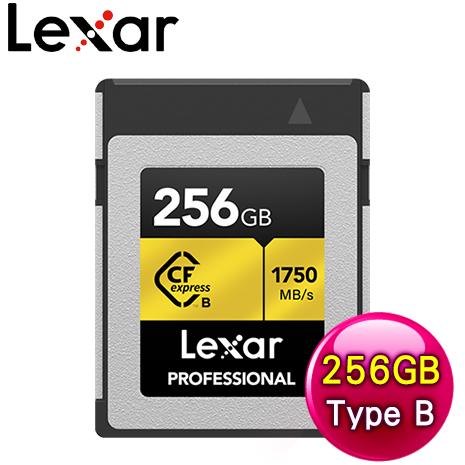 Lexar 雷克沙 CFexpress Type B GOLD 256G 記憶卡(R1750M/W1500M)