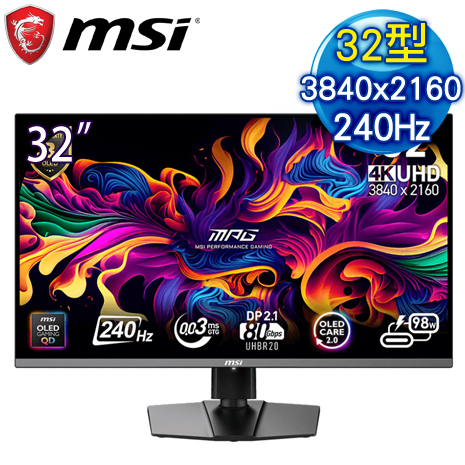 MSI 微星 MPG 322URX QD-OLED 32型 電競螢幕