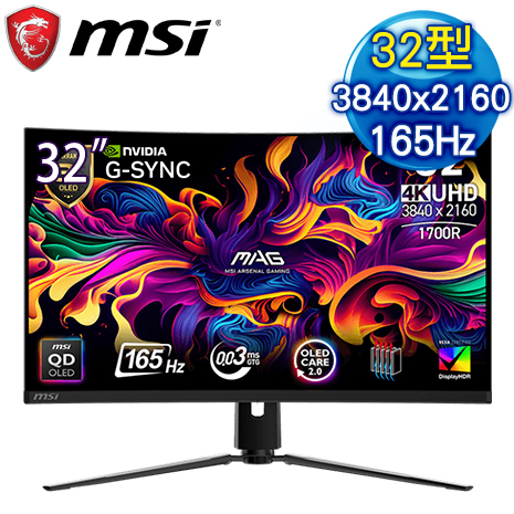 MSI 微星 MAG 321CUP QD-OLED 32型 曲面電競螢幕