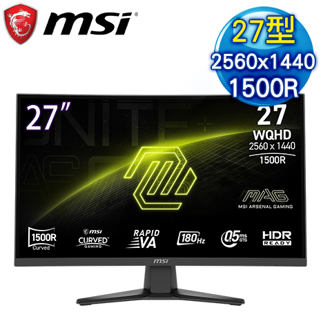 MSI 微星 MAG 275CQF E18 27型 VA曲面電競螢幕