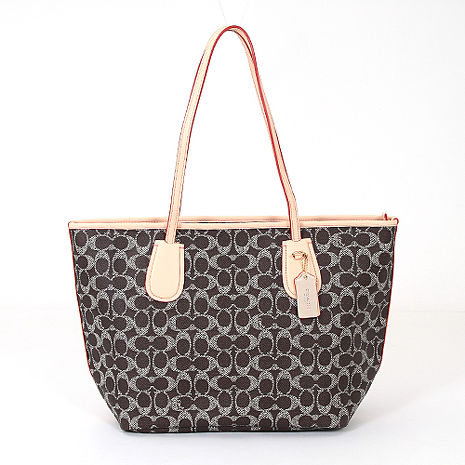 coach 新款圆型经典c logo皮饰边大购物包(咖/大) 的价格比较结果