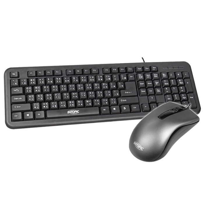 INTOPIC 廣鼎 USB有線鍵盤滑鼠組KBC-953(APP搶購)