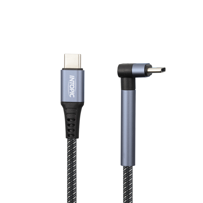 INTOPIC 廣鼎 Type-C PD60W彎頭支架充電傳輸線(CB-CTC-30/120cm)