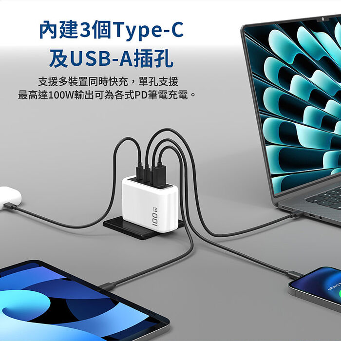 SEEK 100W GaN氮化鎵電源供應器/快充充電頭(CU-P1001)