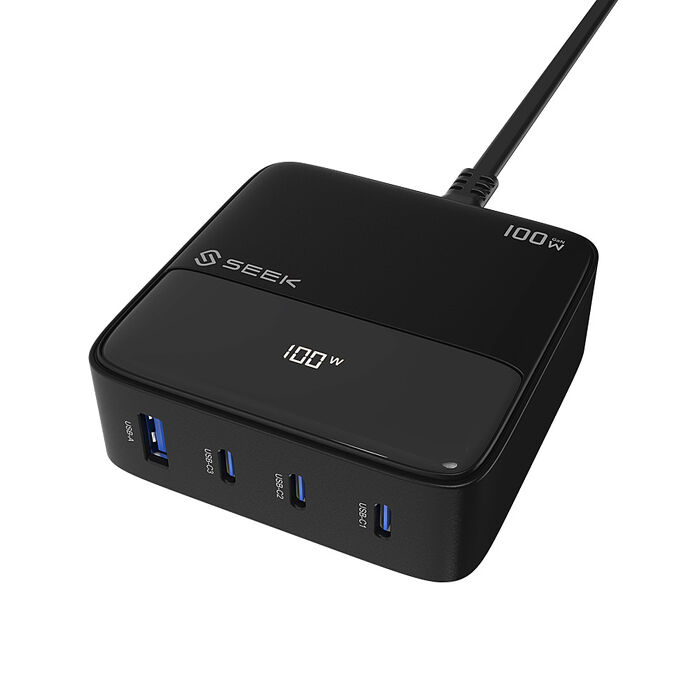 SEEK 100W GaN電源供應器/快充充電頭(CU-P1002) 1.5M電源延長線