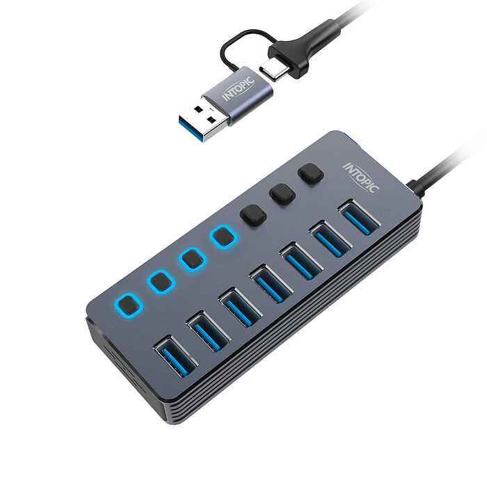 INTOPIC 廣鼎 USB3.2 7孔高速集線器(HBC-625)