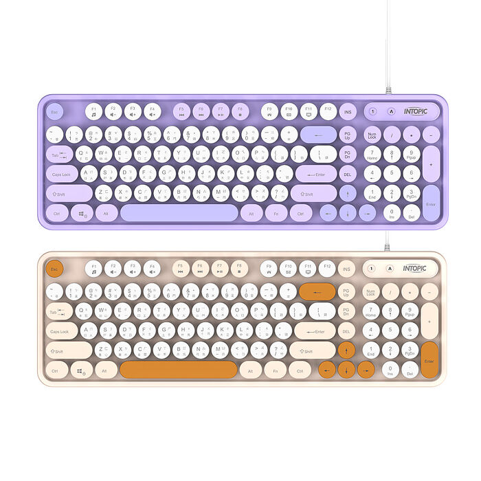 INTOPIC 廣鼎 幻彩復古有線鍵盤(KBD-111)
