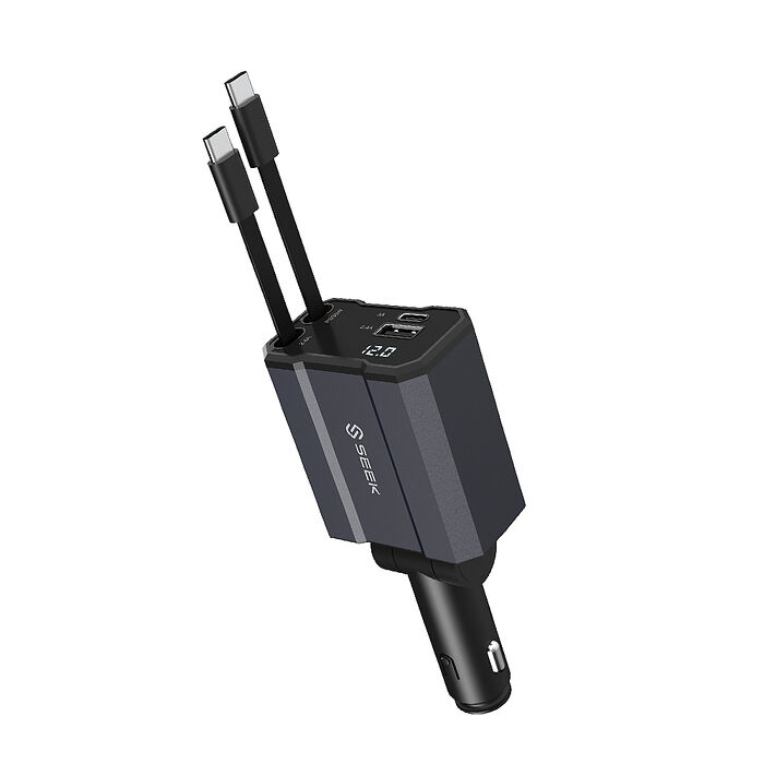 SEEK 47W雙伸縮線車用電源供應器/車充(CU-C471C)