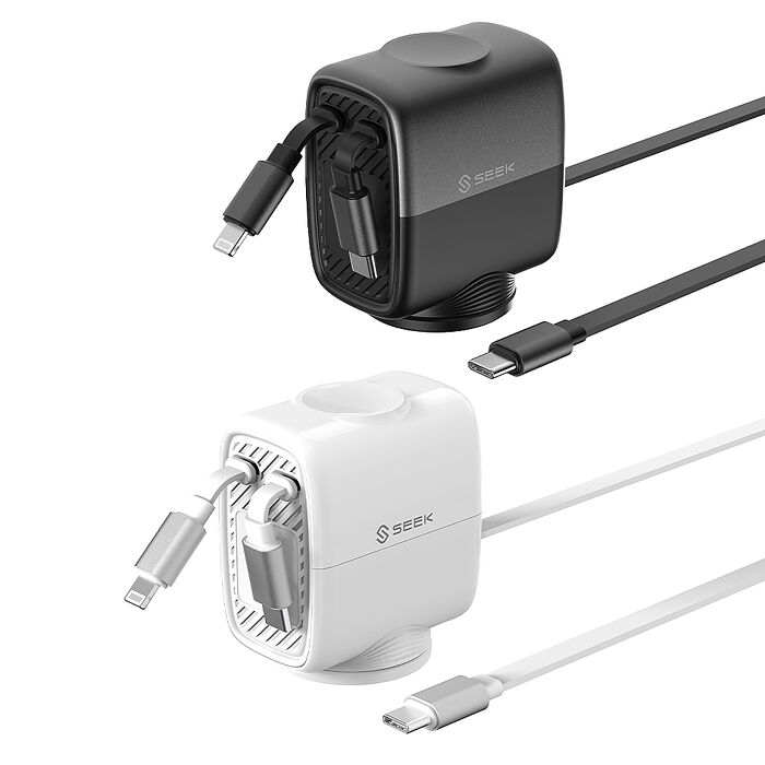 SEEK 100W Type-C&Lightning智能伸縮線充電站(CB-CRC-D56L)