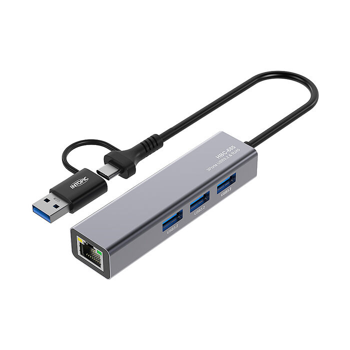 INTOPIC 廣鼎 USB3.2&RJ45鋁合金集線器(HBC-685)