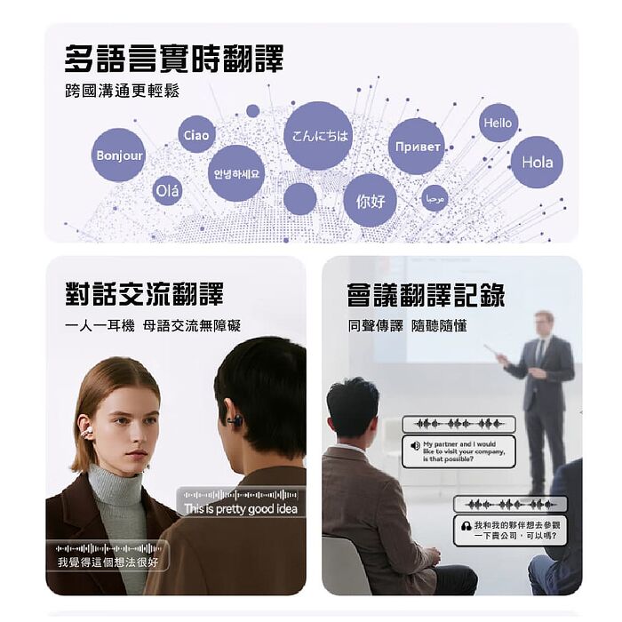西歐科技 AI 即時翻譯入耳式藍牙耳機 CME-AE1280(黑色/白色)贈地中海萬國充電器 CME-AD01-7