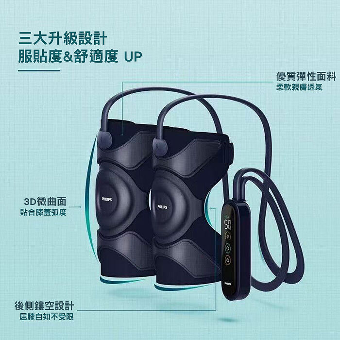 PHILIPS 飛利浦膝蓋按摩器PPM5201L贈【西歐科技】藍光噴霧無線消毒槍CME-SK800