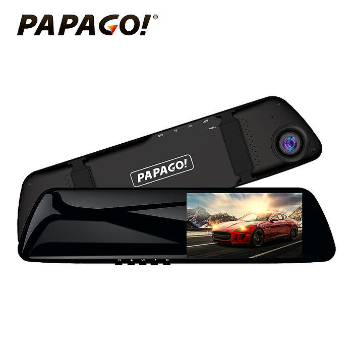 【PAPAGO】FX770 前後雙錄 大廣角 後視鏡型 行車記錄器(科技執法預警/GPS測速提醒/10米後拉線大車適用)-贈32G