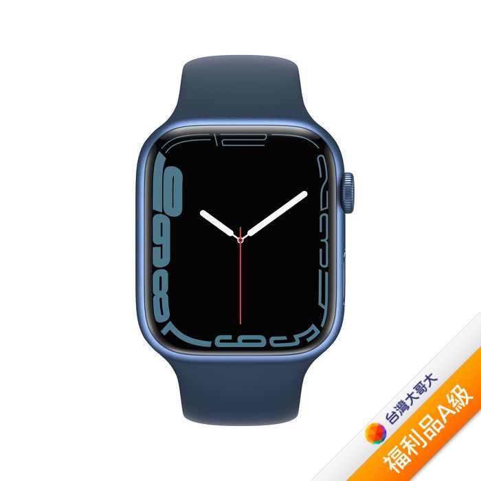 Apple Watch S7(GPS)藍色鋁金屬錶殼配藍色運動錶帶_45mm(MKN83TA/A)(美