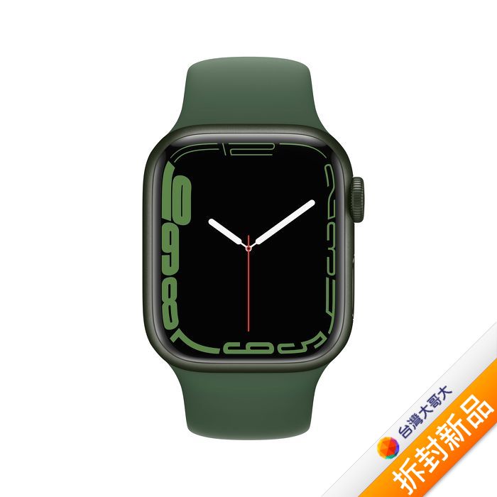 Apple Watch Series 7 LTE版 45mm綠色鋁金屬錶殼配綠色運動錶帶(MKJR3TA/A)(美商蘋果)【拆封新品】【含旅充】