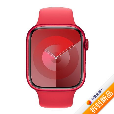 Apple Watch S9 GPS版 41mm(S/M)紅色鋁金屬錶殼配紅色運動錶帶(MRXG3TA/A)【拆封新品】