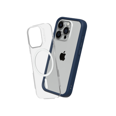 iPhone 15 Pro Max 犀牛盾MOD NX 磁吸邊框透殼-藍