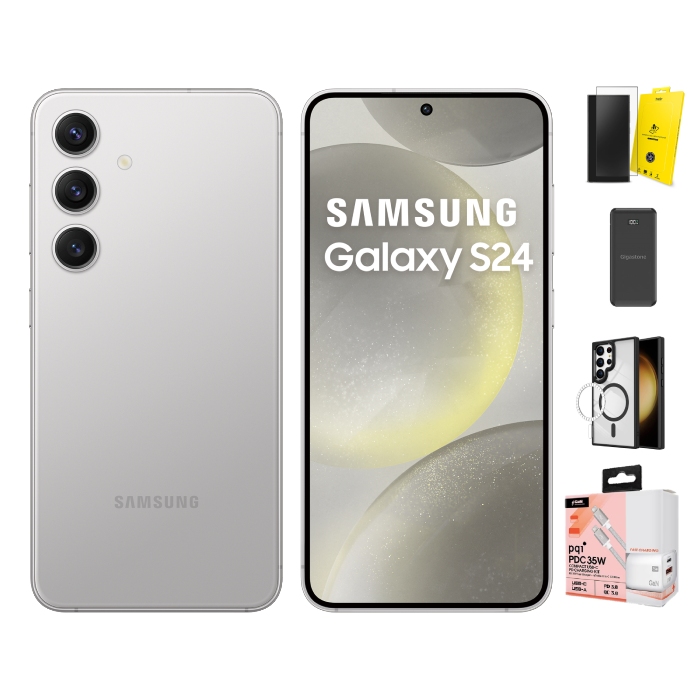 Samsung 三星 Galaxy S24 8G/256G (雲岩灰)【保護殼貼充電組】