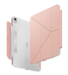 Apple iPad Air 13吋(2024) UNIQ 磁吸支架帶筆槽透明保護套-粉