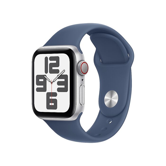 Apple Watch SE 2 LTE版 40mm(M/L)銀色錶殼配丹寧色運動錶帶(MXGG3TA/A)(2024)