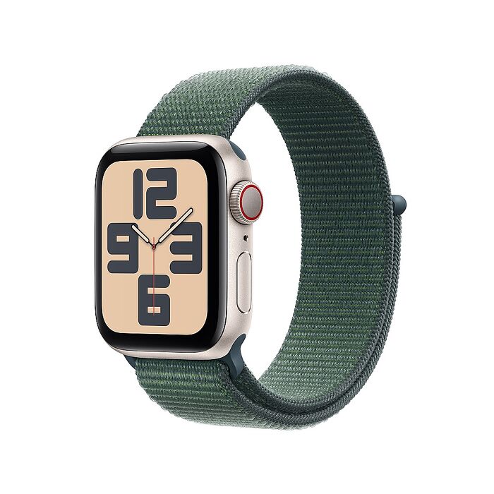 Apple Watch SE 2 LTE版 40mm星光色錶殼配湖綠色運動錶環(MXGH3TA/A)(2024)
