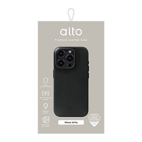 iPhone 16 Pro Alto 皮革磁吸保護殼-黑色