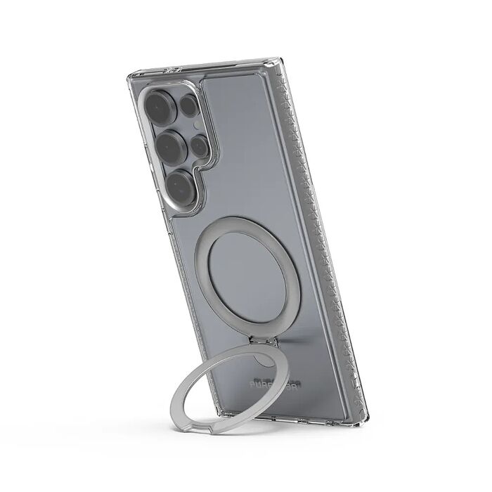 Samsung S25 Ultra PureGear冰鑽防摔磁吸支架保護殼-閃銀框