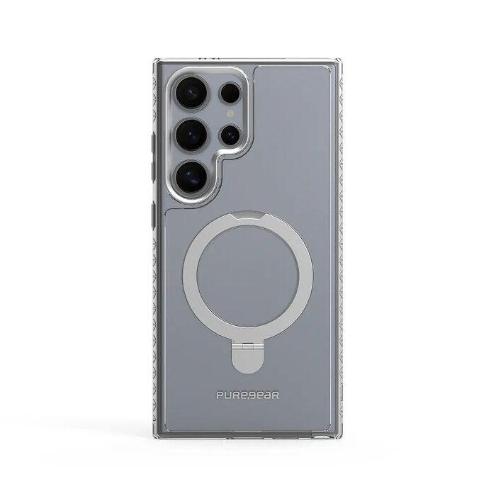 Samsung S25 Ultra PureGear冰鑽防摔磁吸支架保護殼-閃銀框