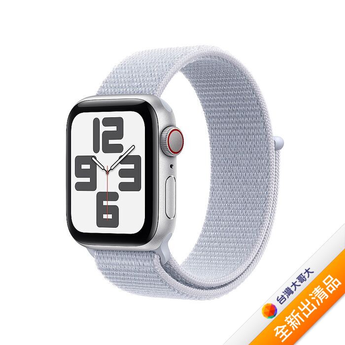 Apple Watch SE 2 LTE版 40mm銀色錶殼配青雲色運動錶環(MXGE3TA/A)【全新出清品】