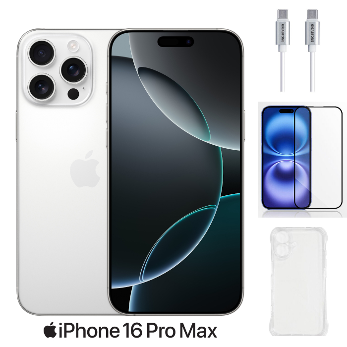 APPLE iPhone 16 Pro Max 256G (白色鈦金屬)【超值配件組】