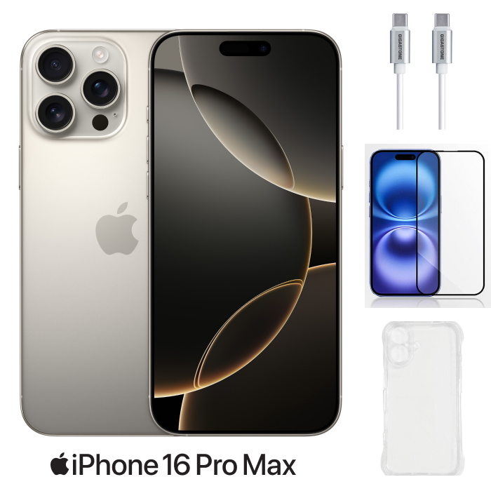APPLE iPhone 16 Pro Max 512G (原色鈦金屬)【超值配件組】