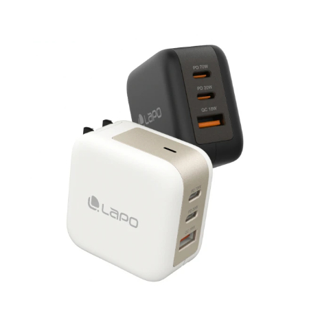 LaPO 70W氮化鎵3孔極速充電器-白