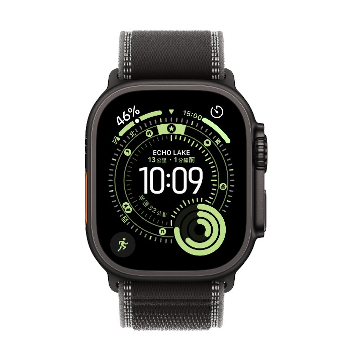 【預購】Apple Watch Ultra 3(GPS+Cellular)鈦金屬黑色錶殼配黑色配木炭色越野錶環49mm(MF1D4TA/A)S/M
