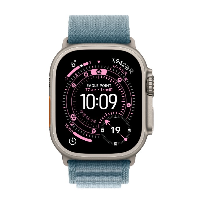 【預購】Apple Watch Ultra 3(GPS+Cellular)鈦金屬原色錶殼配淡藍色高山錶環49mm(MEWP4TA/A)L