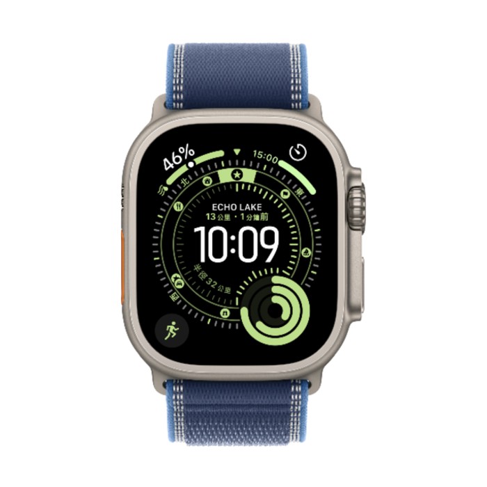 【預購】Apple Watch Ultra 3(GPS+Cellular)鈦金屬原色錶殼配藍色配亮藍色越野錶環49mm(MEWR4TA/A)S/M